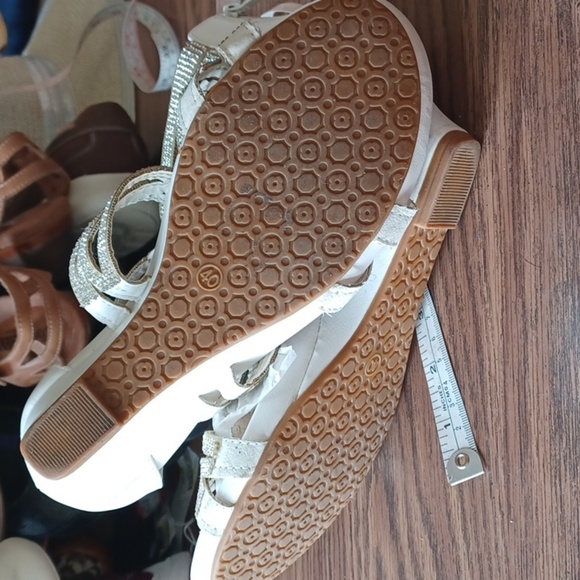 Patrizia By Spring Step Sparkling Ankle Wedge Sandals Shoes 40 (9) White - Picture 9 of 10